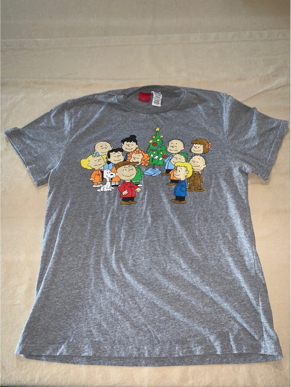 Peanuts Christmas Graphic Gray T Shirt